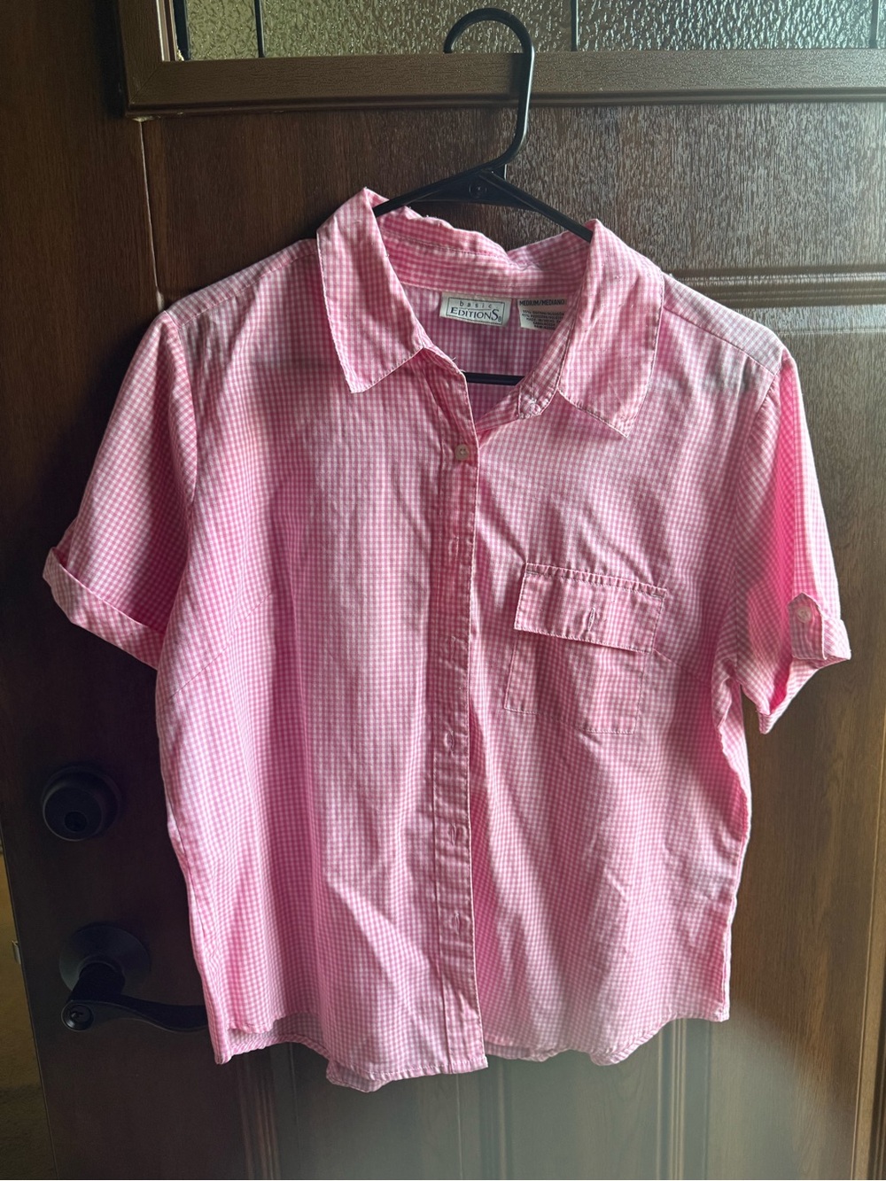 Basic Editions Pink Gingham Button Shirt (vintage 2000s)